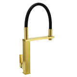 Shower Heads & Screens: Brushed Gold Tall Kitchen Sink Basin Mixer Swivel Faucet Tap Pull Out Spout Head