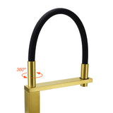 Shower Heads & Screens: Brushed Gold Tall Kitchen Sink Basin Mixer Swivel Faucet Tap Pull Out Spout Head