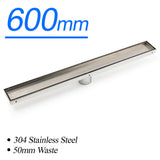 Shower Heads & Screens: 304 Stainless Steel 600mm Tile Insert Linear Shower Grate Floor Drain 50mm Waste