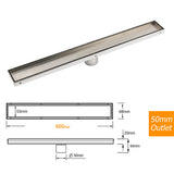 Shower Heads & Screens: 304 Stainless Steel 600mm Tile Insert Linear Shower Grate Floor Drain 50mm Waste
