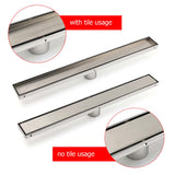 Shower Heads & Screens: 304 Stainless Steel 600mm Tile Insert Linear Shower Grate Floor Drain 50mm Waste