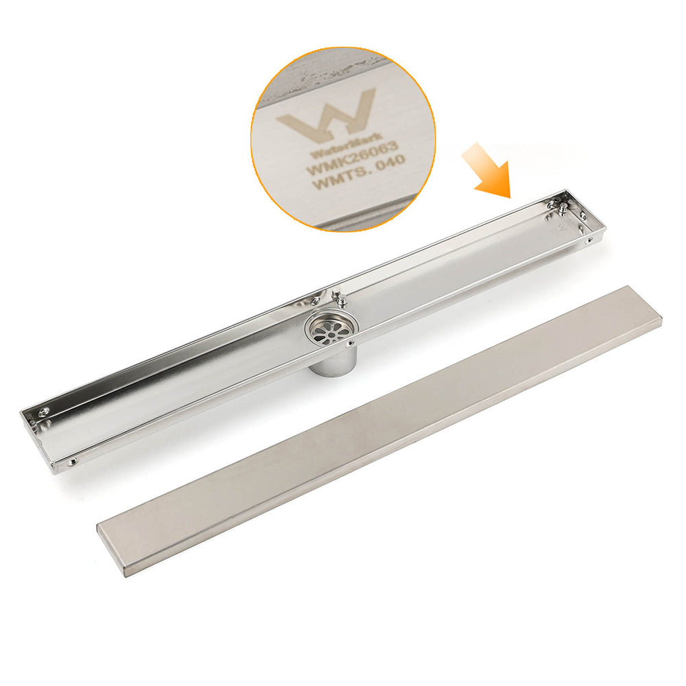 Shower Heads & Screens: 304 Stainless Steel 600mm Tile Insert Linear Shower Grate Floor Drain 50mm Waste