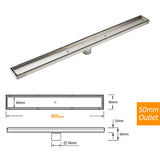 Shower Heads & Screens: 304 Stainless Steel 800mm Tile Insert Linear Shower Grate Floor Drain 50mm Waste
