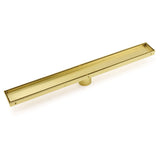 Shower Heads & Screens: Brushed Gold 600mm Tile Insert Linear Shower Grate Floor Drain 50mm Outlet Waste