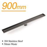 Shower Heads & Screens: Gun Metal 304 SUS 900mm Tile Insert Linear Shower Grate Floor Drain 50mm Waste