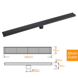 Shower Heads & Screens: Matt Black 900mm Long Strip Fence Shower Grate Floor Drain 50mm Waste Watermark