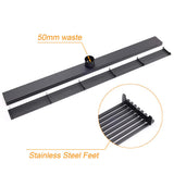 Shower Heads & Screens: Matt Black 900mm Long Strip Fence Shower Grate Floor Drain 50mm Waste Watermark