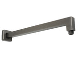 Shower Heads & Screens: Gun Metal 12" Square Large Rainfall Shower Head 400mm Straight Wall Mounted Arm Set