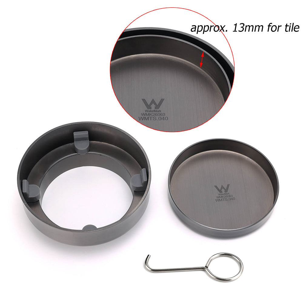 Shower Heads & Screens: Gun Metal Round 100mm Diameter Tile Insert Floor Drain Shower Grate 75mm Outlet