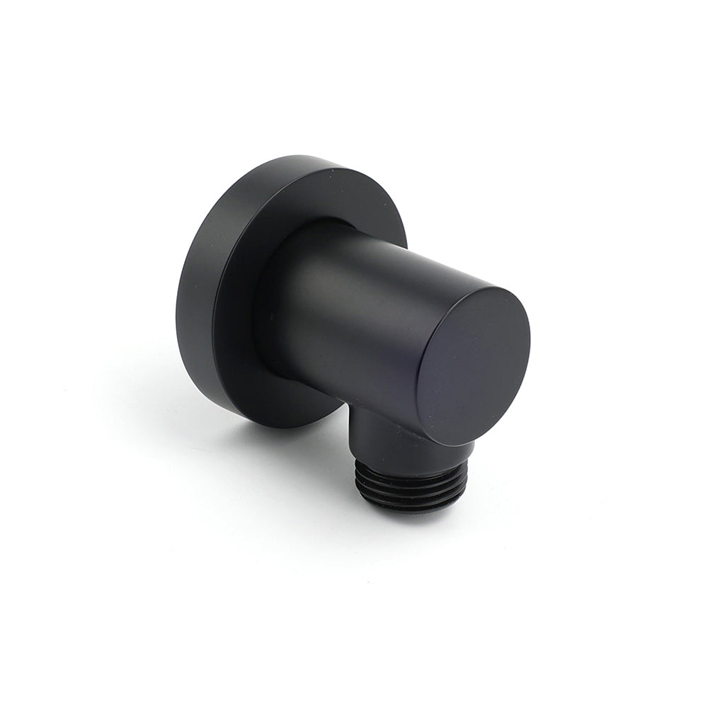 Shower Heads & Screens: Round Brass Black Standard G1/2" Inch End Flexible Shower Elbow Connector Water Inlet