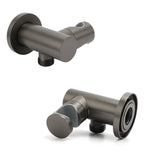 Gun Metal Grey Handheld Shower Head Swivel Bracket Holder Water Inlet Elbow Connector