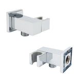 Shower Heads & Screens: Chrome Square Water Inlet Shower Rose Bracket Swivel Holder Wall Elbow Connector G1/2" Thread