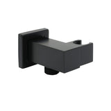 Shower Heads & Screens: Matt Black Square Water Inlet Shower Head Bracket Adjustable Holder Wall Elbow Connector