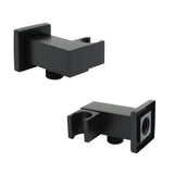 Shower Heads & Screens: Matt Black Square Water Inlet Shower Head Bracket Adjustable Holder Wall Elbow Connector
