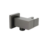 Shower Heads & Screens: Gun Metal Grey Square Shower Head Holder Bracket Inlet Elbow Water Connector Kit