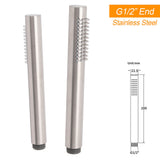 Shower Heads & Screens: WELS Brushed Nickel 2in1 Shower Set Sliding Rail Arm 8" Round Head Stainless Steel Handheld Rose
