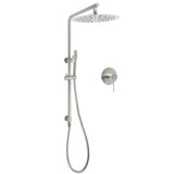 Shower Heads & Screens: WELS Brushed Nickel 2in1 Shower Set Sliding Rail Arm Large 12" Round Head Handheld Mixer