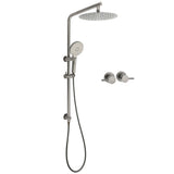 Shower Heads & Screens: WELS Gun Metal Round 10" 2in1 Shower Head 3 Modes Handheld Slide Rail Arm Twin Taps