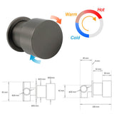 Shower Heads & Screens: WELS Gun Metal Round 10" Twin Shower Head 3 Modes Handheld Slide Rail Arm Diverter Mixer Set