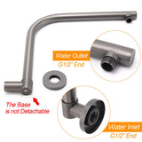 Shower Heads & Screens: Gun Metal Round 10" Rainfall Shower Head + High Rise Gooseneck Wall Arm Bath Set