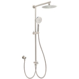 Shower Heads & Screens: Brushed Nickel 2in1 Round 8" Stainless Steel Rain Head Shower Handheld Sliding Rail Arm Set