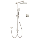 Shower Heads & Screens: Brushed Nickel 8" Thin Rain Head Twin Shower Handheld Sliding Rail Arm Set With Mixer
