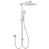 Shower Heads & Screens: Brushed Nickel 2in1 Round 12" Stainless Steel Rainfall Head Shower Handheld Sliding Rail Arm Set