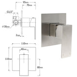 Shower Heads & Screens: Brushed Nickel 8" Rain Head Shower Square 3 Modes Handheld Sliding Rail Arm Mixer Dual Set