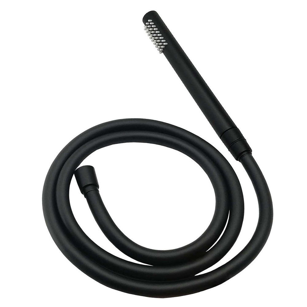Shower Heads & Screens: WELS Matt Black 2in1 Shower 8" Round Head Set 1 Mode Handheld Rose Sliding Rail Elbow Inlet
