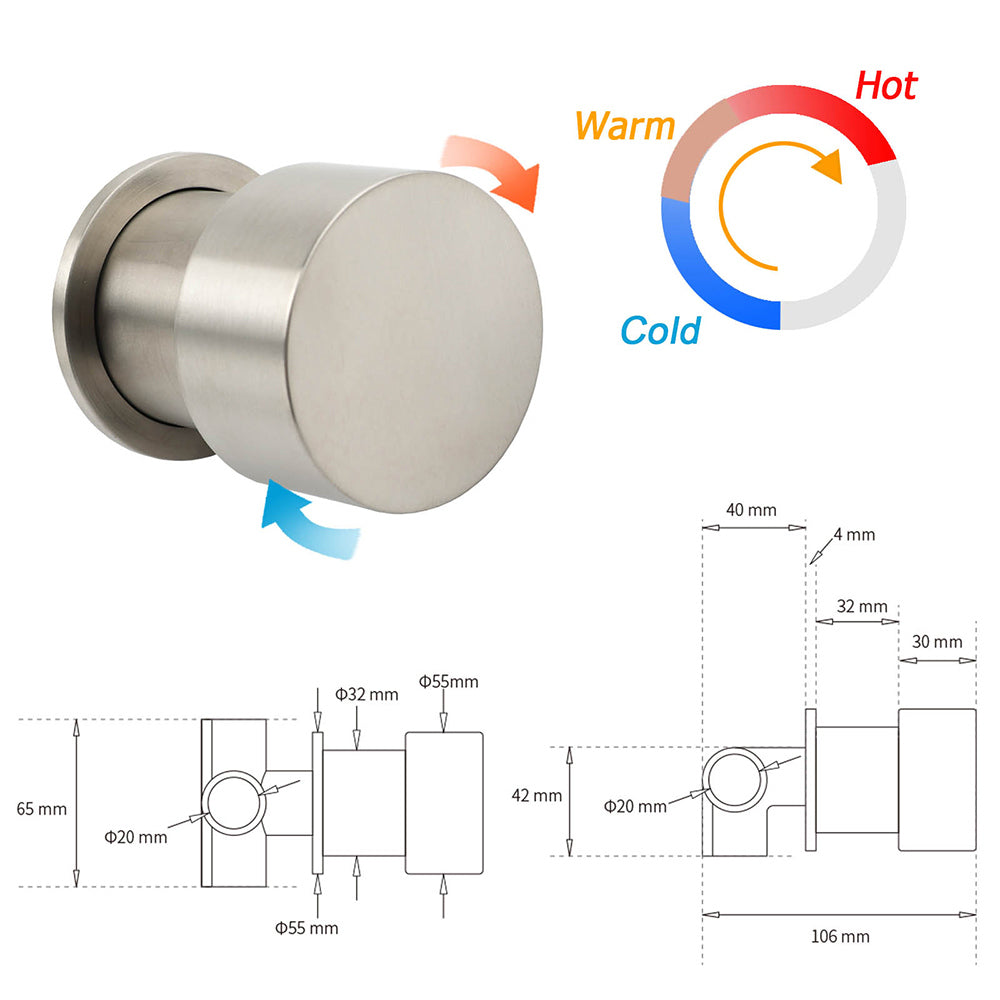 Shower Heads & Screens: Brushed Nickel 8" Thin Rain Head Twin Shower Metal Handheld Rose Sliding Rail Arm Set With Mixer