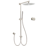 Shower Heads & Screens: Brushed Nickel 12" Large Rain Head Twin Shower Handheld Rose Sliding Rail Arm Set With Mixer