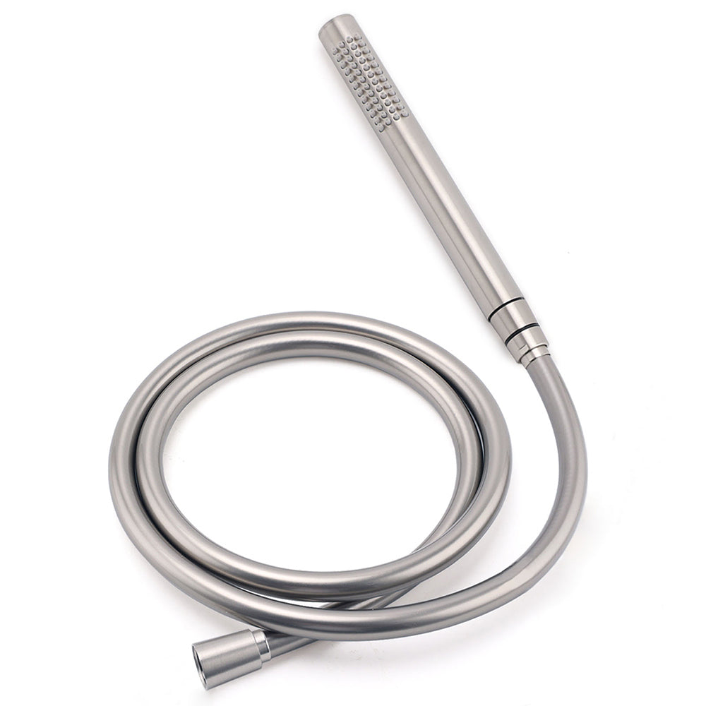 Shower Heads & Screens: Brushed Nickel 2in1 Set Round 12" Rain Head Shower Single Mode Handheld Sliding RailWall Mixer