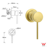 Shower Heads & Screens: WELS Brushed Gold Shower 8" Round Head 3 Mode Handheld Rose Sliding Rail Mixer Dual Set