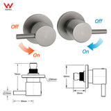 WELS Gun Metal 2in1 Round Shower 10" Rain Head 3 Mode Handheld Sliding Rail Twin Taps Set