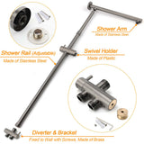 Shower Heads & Screens: WELS Gun Metal Double Round Shower 10" Rain Head 3 Mode Handheld Sliding Rail Mixer Valve Set