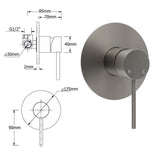 Shower Heads & Screens: WELS Gun Metal Double Round Shower 10" Rain Head 3 Mode Handheld Sliding Rail Mixer Valve Set