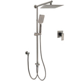 Shower Heads & Screens: WELS Gun Metal 2in1 Shower Set Square 10" Rain Head Handheld Silde Rail Hot Cold Mixer