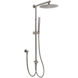 Shower Heads & Screens: WELS Gun Metal Dual Round Shower 10" Rain Head Stainless Steel Handheld Sliding Rail Diverter Set