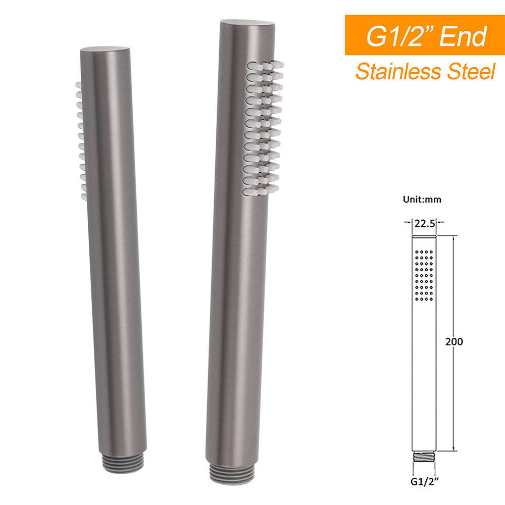 Shower Heads & Screens: WELS Gun Metal Dual Round Shower 10" Rain Head Stainless Steel Handheld Sliding Rail Diverter Set