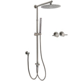 Shower Heads & Screens: WELS Gun Metal 2in1 Round Shower 10" Rain Head Single Mode Handheld Sliding Rail Twin Taps Set