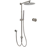 Shower Heads & Screens: WELS Gun Metal 2in1 Round Shower 10" Rain Head Stngle Mode Handheld Sliding Rail Arm Mixer Set