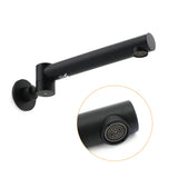 Shower Heads & Screens: Matt Black Round Basin Wall Mounted Spout Faucet Outlet 180° Swivel Tap Watermark