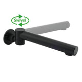 Shower Heads & Screens: Matt Black Round Basin Wall Mounted Spout Faucet Outlet 180° Swivel Tap Watermark