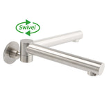 Shower Heads & Screens: Brushed Nickel Round Basin Wall Mounted Faucet Outlet 180 Swivel Vanity Bathtub Spout