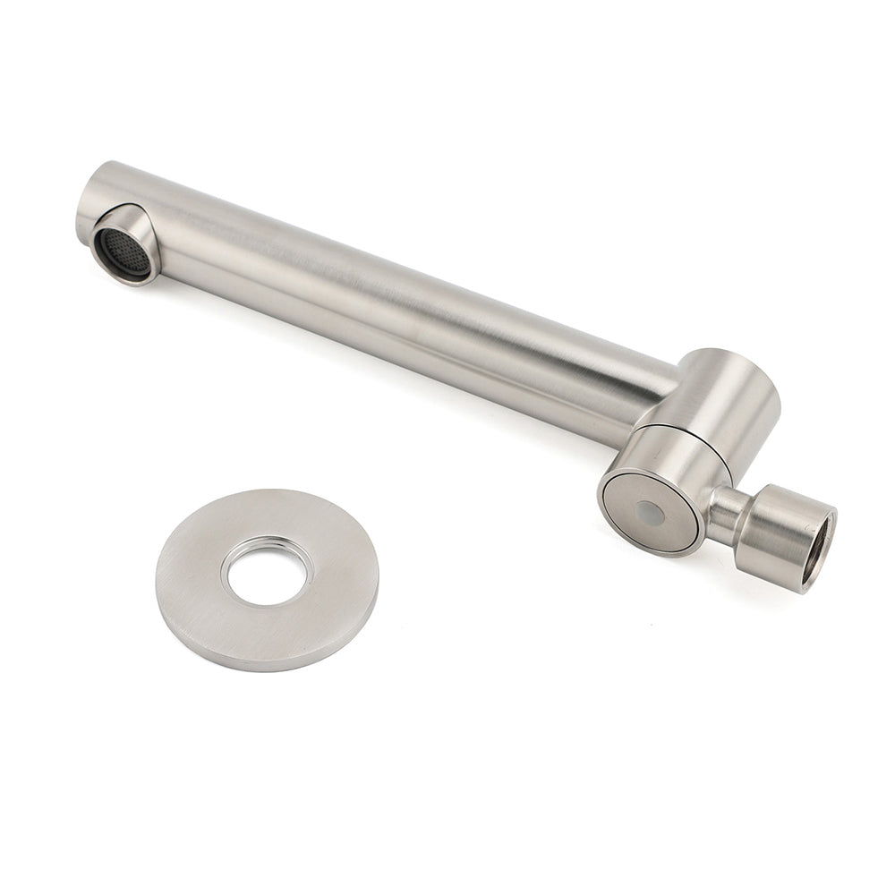 Shower Heads & Screens: Brushed Nickel Round Basin Wall Mounted Faucet Outlet 180 Swivel Vanity Bathtub Spout