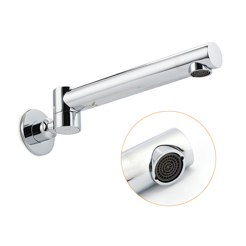 Watermark Chrome Round Basin Wall Mount Faucet Outlet 180Â° Swivel Brass Bath Tub Spout