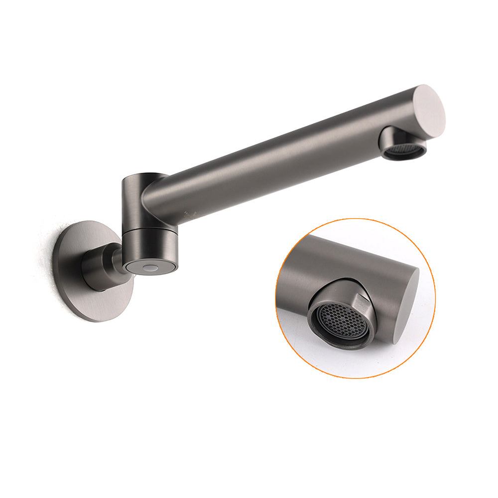 Shower Heads & Screens: Gun Metal Round Wall Mounted 180 Swivel Bathtub Faucet Water Outlet Vanity Spout