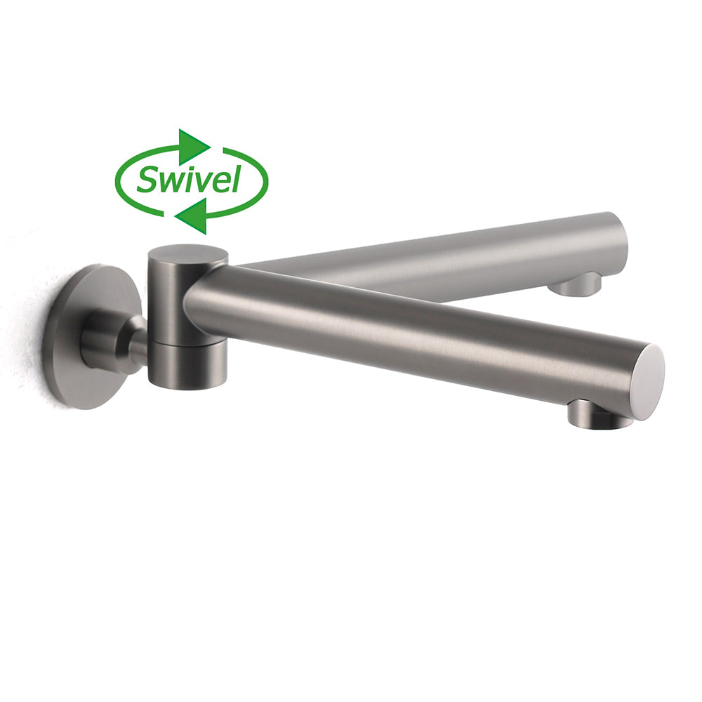 Shower Heads & Screens: Gun Metal Round Wall Mounted 180 Swivel Bathtub Faucet Water Outlet Vanity Spout
