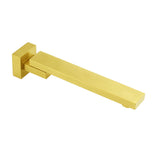Shower Heads & Screens: Brushed Gold Square Stainless Steel 180 Swivel Bathtub Faucet Water Outlet Spout