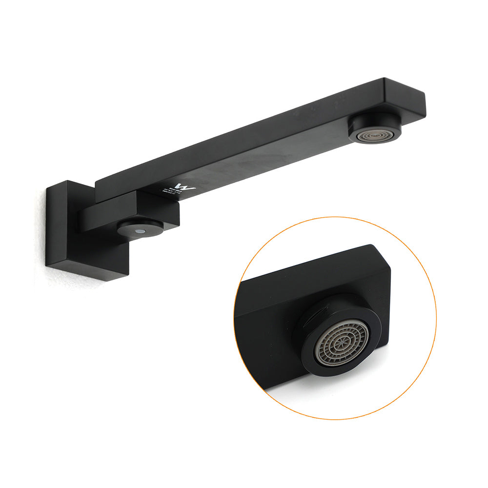 Shower Heads & Screens: Matte Black Square Bathtub Faucet 180° Swivel Water Spout Outlet Basin Watermark